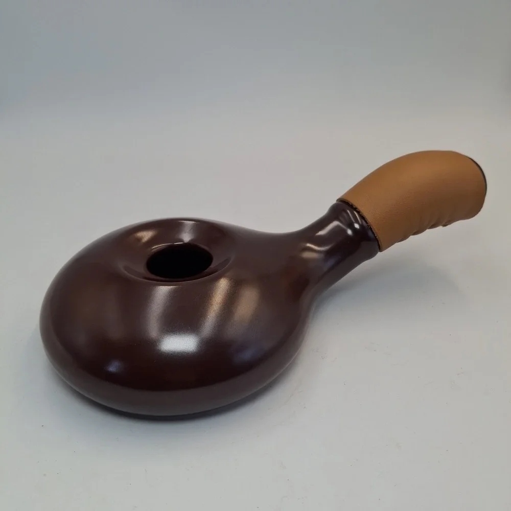 Nuvo Eco Ceramic Handy Coffee Bean Roaster Brown Leather Handle Made in Korea